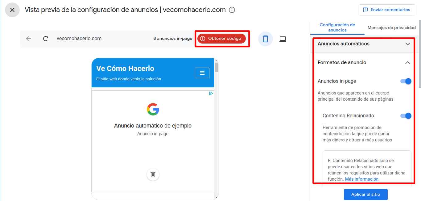 Configurar Y Activar Anuncios Autom Ticos Google Adsense Ve C Mo Hacerlo