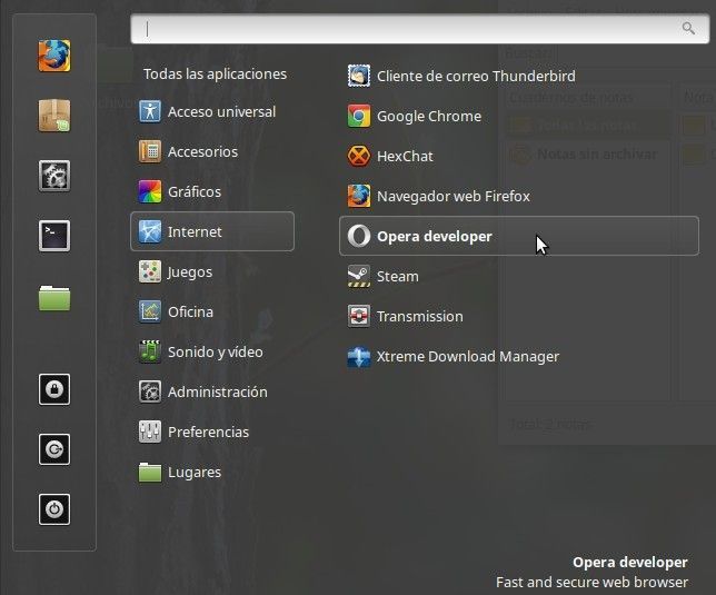 instalación opera beta desde