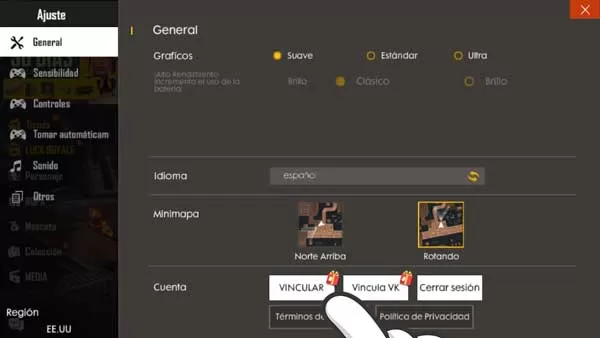 Cómo vincular cuenta free fire 2023