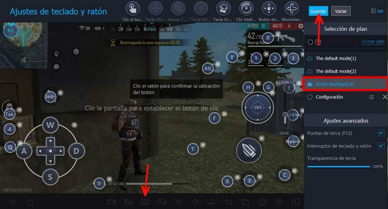 como configurar teclas y botones para free fire en emulador android para pc