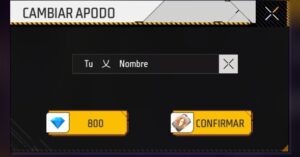 crear nombre personalizado free fire